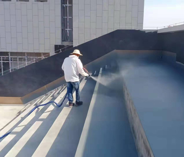 涂料霧化噴涂體育看臺防水